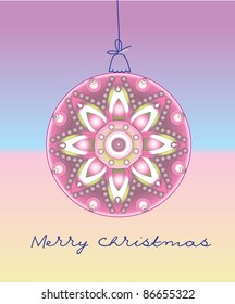 card with Christmas ball