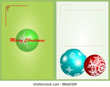 Card with Christmas balls