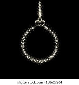 Card With Christmas Balls From Stars. Vector