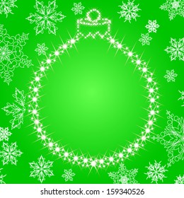 Card With Christmas Balls From Stars. Vector 