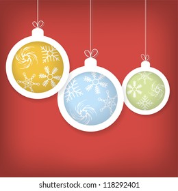 Tarjeta con bolas de Navidad Vector eps10