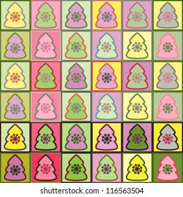 The card for Christmas with colored trees.