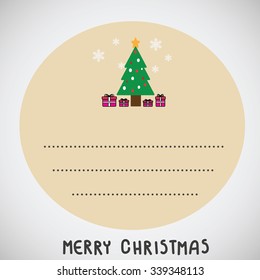 Card Christmas cycle text box red background. Vector eps10 illustration