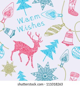 card with Christmas deers