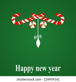 Card with Christmas elements. Colorful design. Vector illustration.