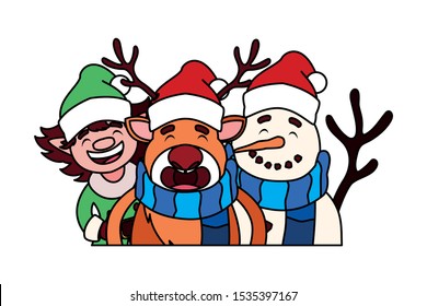 card of christmas with icons of xmas vector illustration design