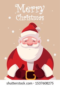 card of christmas with label merry christmas vector illustration design