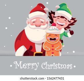 card of christmas with label merry christmas vector illustration design