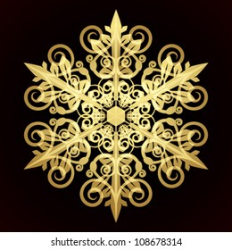 Card with christmas snowflake, vector illustration