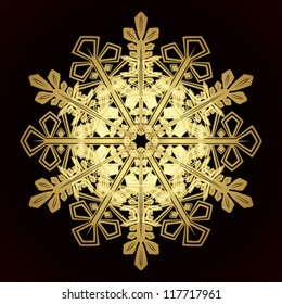 Card with christmas snowflake, vector illustration