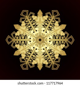 Card with christmas snowflake, vector illustration
