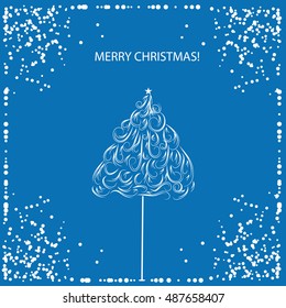 card with christmas tree