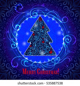 Card with a Christmas tree