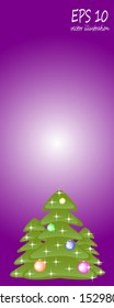 card Christmas tree with balls