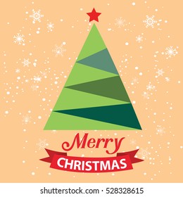 card with Christmas tree vector design.