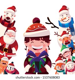 card of christmas in white background vector illustration design