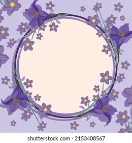card of circular frame of lilies