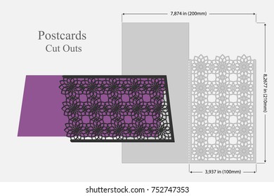 Card circular pattern for laser cut. Silhouette design. possible to use for weddings, Valentines, birthday, invitations, presentations, greetings, holidays, celebrations, save the day. Vector.