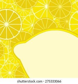 Card with citrus mix. Lemon. Vector.