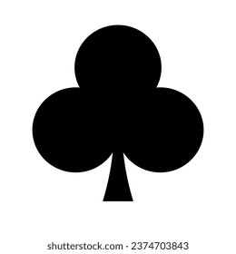Card clover silhouette icon. Vector.