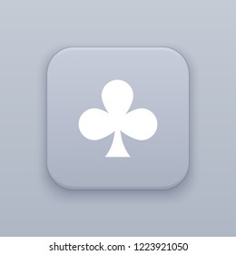 Card, Clubs button, best vector on a gray background