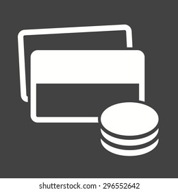 Card, coins, credit card, account icon vector image. Can also be used for seo, digital marketing, technology. Suitable for use on web apps, mobile apps and print media.