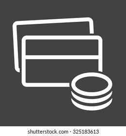 Card, coins, credit card, account icon vector image. Can also be used for SEO, digital marketing, technology. Suitable for web apps, mobile apps and print media.