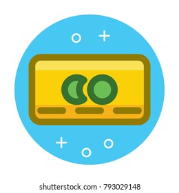 card coins vector line icon, sign, illustration on background, editable strokes