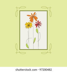 Card color flowers