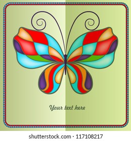 Card with colorful butterfly