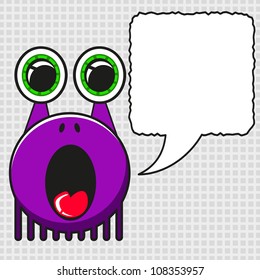 card with colorful cute monster