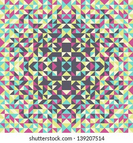 Card with colorful geometric mosaic