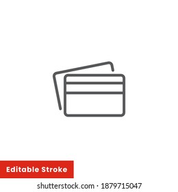 Card, commerce, online, payment line icon, line and glyph style. Payment e-commerce, internet banking, spending. Vector illustration. Editable stroke EPS 10
