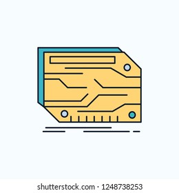 card, component, custom, electronic, memory Flat Icon. green and Yellow sign and symbols for website and Mobile appliation. vector illustration