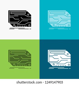 card, component, custom, electronic, memory Icon Over Various Background. glyph style design, designed for web and app. Eps 10 vector illustration