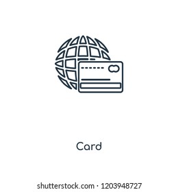 Card concept line icon. Linear Card concept outline symbol design. This simple element illustration can be used for web and mobile UI/UX.