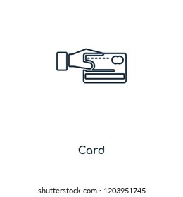 Card concept line icon. Linear Card concept outline symbol design. This simple element illustration can be used for web and mobile UI/UX.