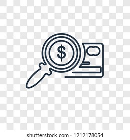 Card concept vector linear icon isolated on transparent background, Card concept transparency concept in outline style