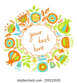 Card for congratulation with flowers with place for text 
