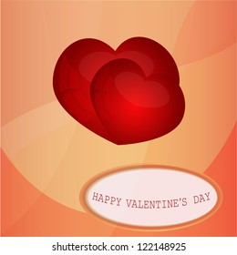 Card with a congratulation Valentine's Day