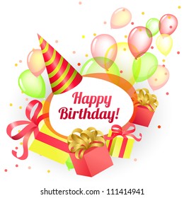 Card for congratulations: birthday style vector illustration