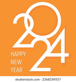 The card with congratulations on the arrival of the new year 2024