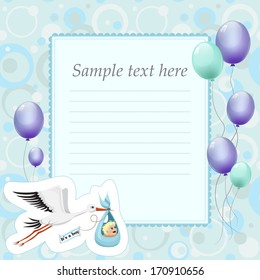 card with congratulations on the birth of a boy