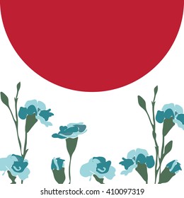 card for congratulations. Template. Blue cloves and place for text on top. Vector illustration.