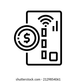 card contactless line icon vector. card contactless sign. isolated contour symbol black illustration