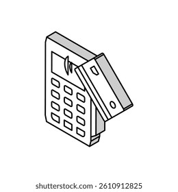 card contactless pay post terminal device isometric icon vector. card contactless pay post terminal device sign. isolated symbol illustration