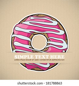 Card with cool cartoon donut. Vector collection.