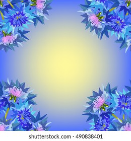card cornflower of wild flowers vector illustration