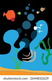  card, cover and background with abstract shapes and colors.
