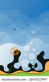  card, cover and background with abstract shapes and colors.